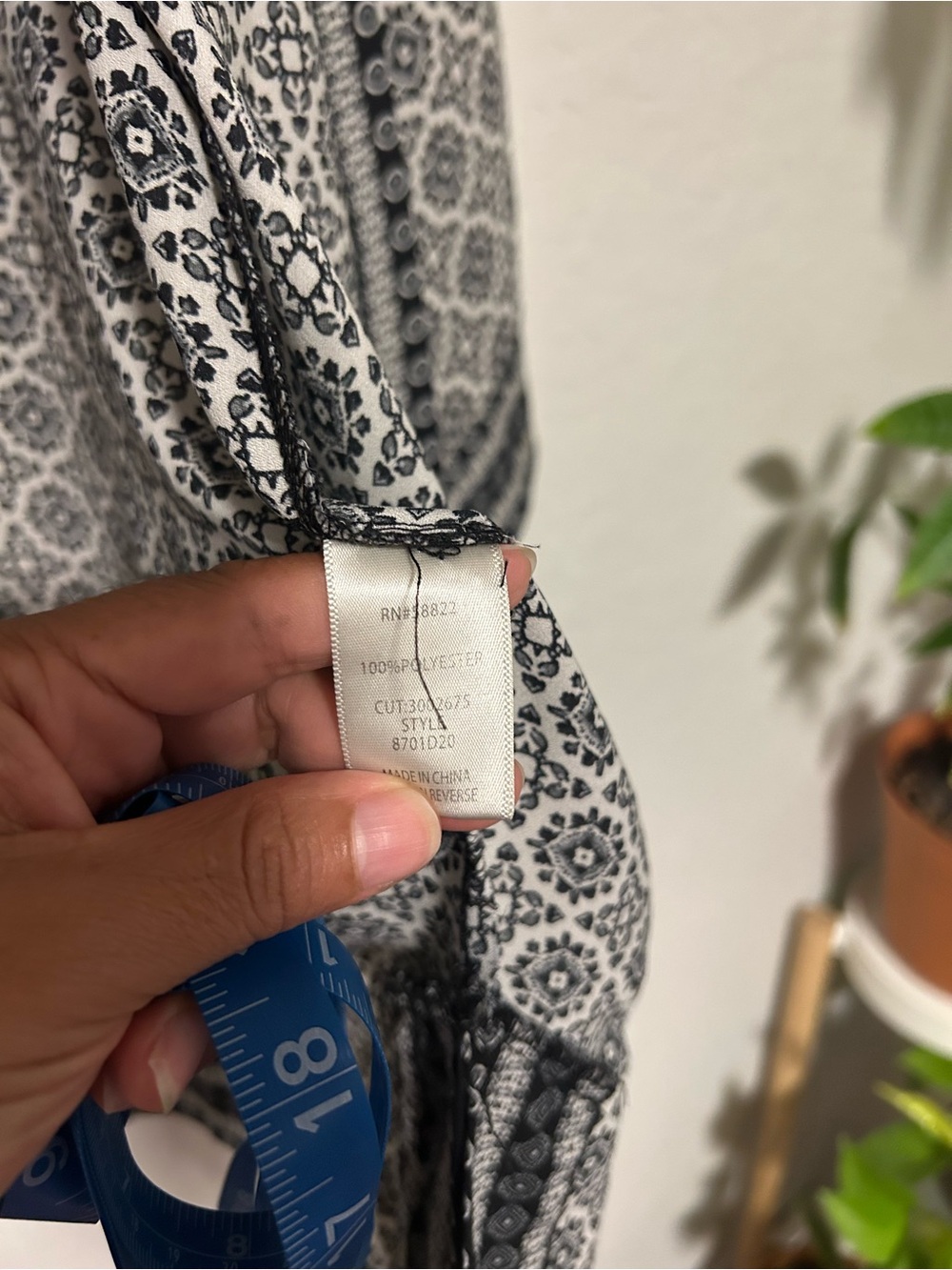 Max Studio Black & White Printed Open-Front Kimono Large Boho Open Front - Picture 4 of 7